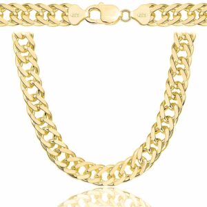 POZŁACANY SREBRNY ŁAŃCUSZEK ROMBO 925 585 - 10MM