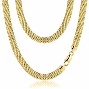 POZŁACANY SREBRNY ŁAŃCUSZEK TUB 925 585 - 6MM