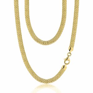 POZŁACANY SREBRNY ŁAŃCUSZEK TUB 925 585 - 5MM