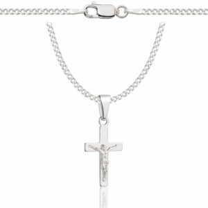 SREBRNY ŁAŃCUSZEK PANCERKA Z KRZYŻYKIEM 925 - 2MM
