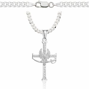 SREBRNY ŁAŃCUSZEK PANCERKA Z KRZYŻYKIEM 925 - 3,8MM