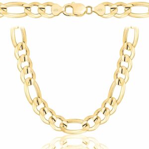 POZŁACANY SREBRNY ŁAŃCUSZEK FIGARO 925 585 - 10,3MM