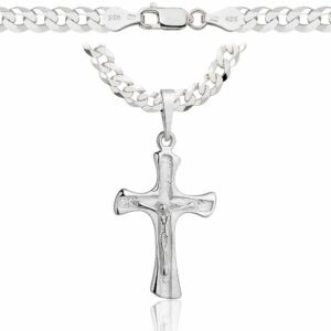 SREBRNY ŁAŃCUSZEK PANCERKA Z KRZYŻYKIEM 925 - 5,6MM