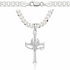 SREBRNY ŁAŃCUSZEK PANCERKA Z KRZYŻYKIEM 925 - 5,6MM