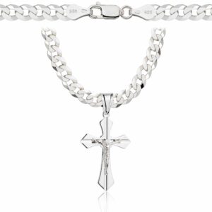 SREBRNY ŁAŃCUSZEK PANCERKA Z KRZYŻYKIEM 925 - 5,6MM