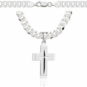 SREBRNY ŁAŃCUSZEK PANCERKA Z KRZYŻYKIEM 925 - 6,5MM