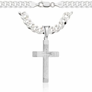 SREBRNY ŁAŃCUSZEK PANCERKA Z KRZYŻYKIEM 925 - 6,5MM