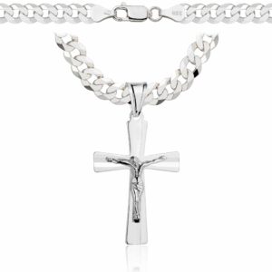 SREBRNY ŁAŃCUSZEK PANCERKA Z KRZYŻYKIEM 925 - 6,5MM