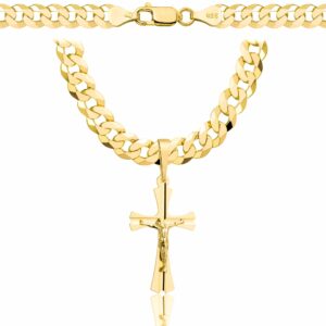 POZŁACANY SREBRNY ŁAŃCUSZEK PANCERKA Z KRZYŻYKIEM 925 585 - 6,5MM