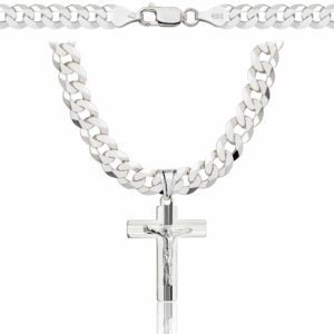 SREBRNY ŁAŃCUSZEK PANCERKA Z KRZYŻYKIEM 925 - 6,5MM