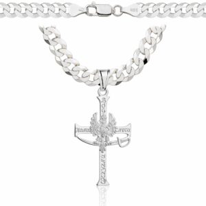 SREBRNY ŁAŃCUSZEK PANCERKA Z KRZYŻYKIEM 925 - 6,5MM