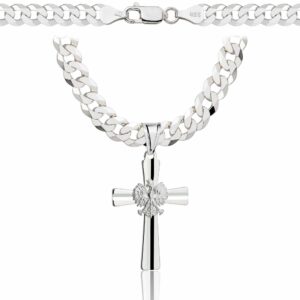 SREBRNY ŁAŃCUSZEK PANCERKA Z KRZYŻYKIEM 925 - 6,5MM