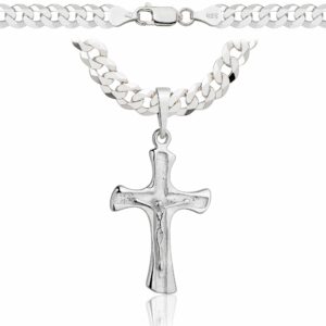 SREBRNY ŁAŃCUSZEK PANCERKA Z KRZYŻYKIEM 925 - 6,5MM