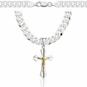 SREBRNY ŁAŃCUSZEK PANCERKA Z KRZYŻYKIEM 925 - 6,5MM