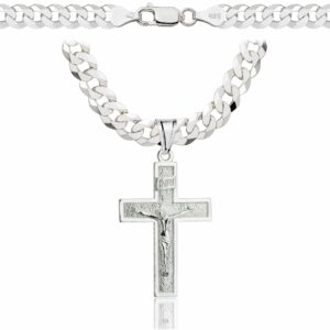 SREBRNY ŁAŃCUSZEK PANCERKA Z KRZYŻYKIEM 925 - 6,5MM
