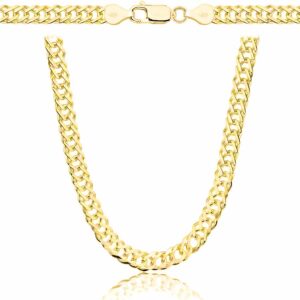 POZŁACANY SREBRNY ŁAŃCUSZEK ROMBO 925 585 - 6MM