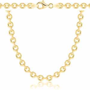 POZŁACANY SREBRNY ŁAŃCUSZEK ANKIER 925 585 - 4,5MM