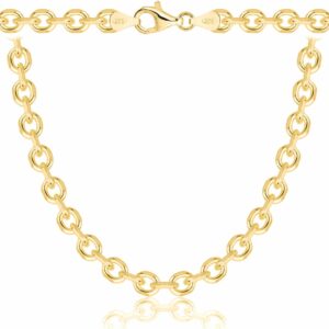 POZŁACANY SREBRNY ŁAŃCUSZEK ANKIER 925 585 - 5MM