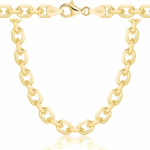 POZŁACANY SREBRNY ŁAŃCUSZEK ANKIER 925 585 - 6,5MM