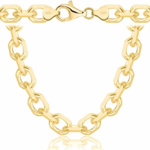 POZŁACANY SREBRNY ŁAŃCUSZEK ANKIER 925 585 - 9MM