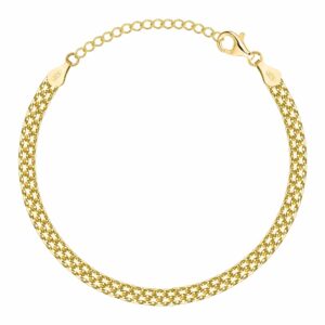 POZŁACANA SREBRNA BRANSOLETKA BISMARK 925 585 - 4,5MM