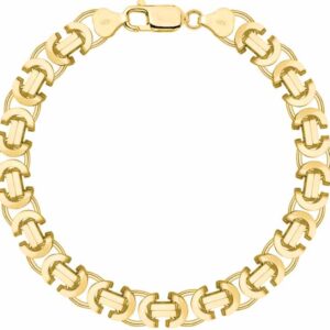 POZŁACANA SREBRNA BRANSOLETKA ETRUSKA 925 585 - 10MM