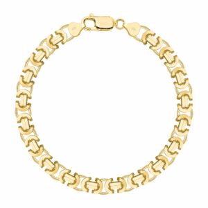 POZŁACANA SREBRNA BRANSOLETKA ETRUSKA 925 585 - 7,5MM