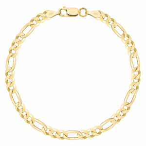 POZŁACANA SREBRNA BRANSOLETKA FIGARO 925 585 - 4,5MM