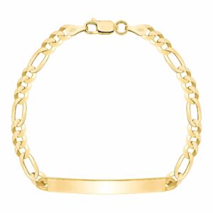 POZŁACANA SREBRNA BRANSOLETKA FIGARO Z BLASZKĄ 925 585 - 4,5MM