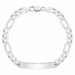 SREBRNA BRANSOLETKA FIGARO Z BLASZKĄ 925 - 8MM