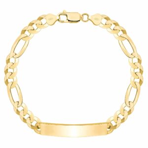 POZŁACANA SREBRNA BRANSOLETKA FIGARO Z BLASZKĄ 925 585 - 8MM