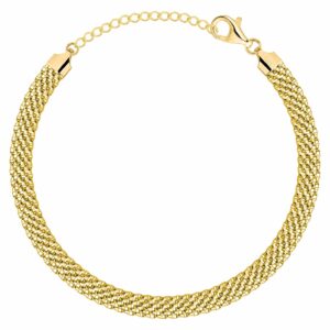 POZŁACANA SREBRNA BRANSOLETKA TUB 925 585 - 6MM