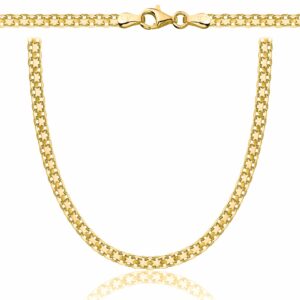 POZŁACANY SREBRNY ŁAŃCUSZEK BISMARK 925 585 - 3MM