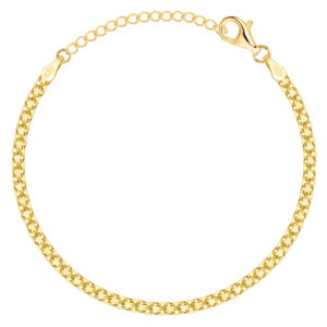 POZŁACANA SREBRNA BRANSOLETKA BISMARK 925 585 - 3MM