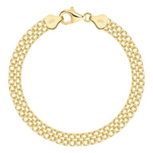 POZŁACANA SREBRNA BRANSOLETKA BISMARK 925 585 - 6MM