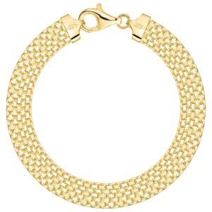 POZŁACANA SREBRNA BRANSOLETKA BISMARK 925 585 - 9MM