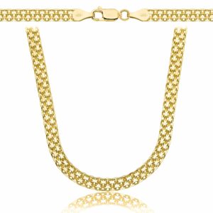 POZŁACANY SREBRNY ŁAŃCUSZEK BISMARK 925 585 - 4,5MM