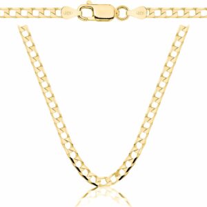 POZŁACANY SREBRNY ŁAŃCUSZEK CUBANA 925 585 - 3,3MM