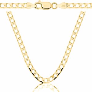 POZŁACANY SREBRNY ŁAŃCUSZEK CUBANA 925 585 - 4MM