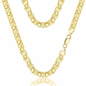 POZŁACANY SREBRNY ŁAŃCUSZEK ETRUSKA 925 585 - 5MM