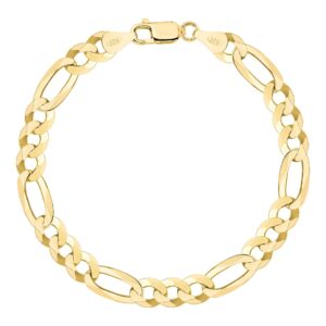 POZŁACANA SREBRNA BRANSOLETKA FIGARO 925 585 - 11MM