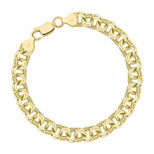 POZŁACANA SREBRNA BRANSOLETKA GALIBARDI 925 585 - 8MM