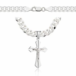 SREBRNY ŁAŃCUSZEK PANCERKA Z KRZYŻYKIEM 925 - 6,5MM