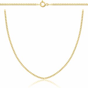 POZŁACANY SREBRNY ŁAŃCUSZEK KOSTKA 925 585 - 1,5MM