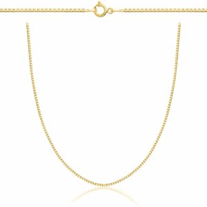 POZŁACANY SREBRNY ŁAŃCUSZEK KOSTKA 925 585 - 1MM