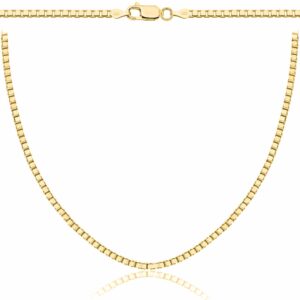 POZŁACANY SREBRNY ŁAŃCUSZEK KOSTKA 925 585 - 2MM