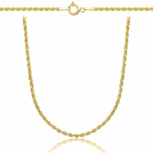 POZŁACANY SREBRNY ŁAŃCUSZEK KORDEL 925 585 - 1,6MM