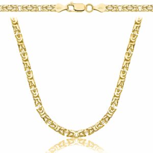 POZŁACANY SREBRNY ŁAŃCUSZEK KRÓLEWSKI 925 585 - 3MM