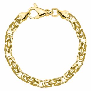 POZŁACANA SREBRNA BRANSOLETKA KRÓLEWSKA 925 585 - 6,5MM