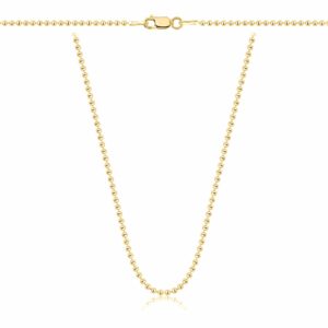 POZŁACANY SREBRNY ŁAŃCUSZEK KULKOWY 925 585 - 1,6MM